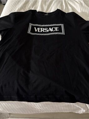Versace 90’s Logo Black T-Shirt for Sale 6XL but true XL Size